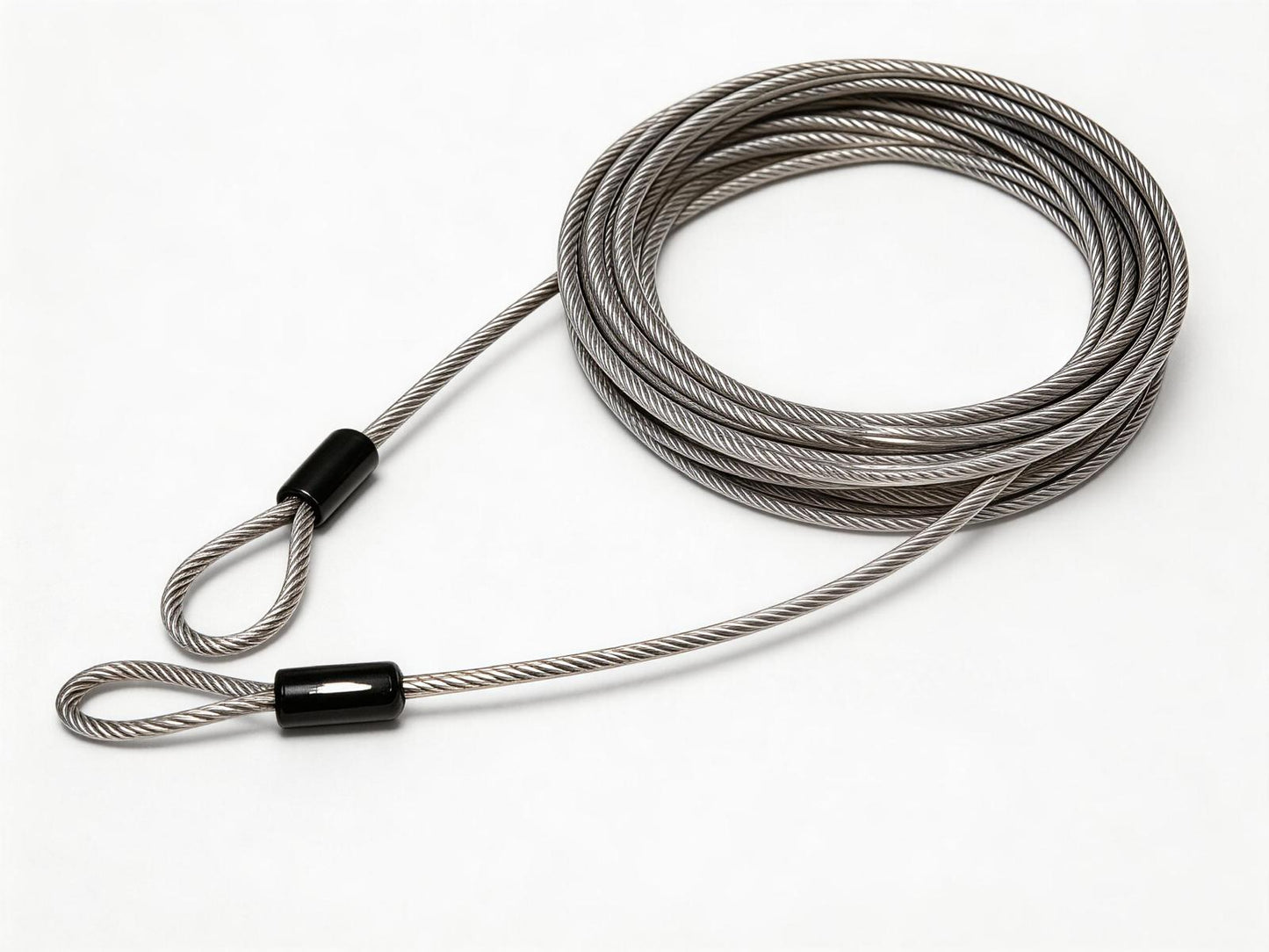 Looped Steel Security Cable with Clear Protective Coating, 3.3mm x 15ft